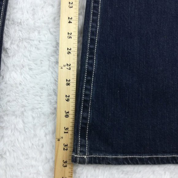 D9 District 9 Womens Jeans Turner Curvy Boot Blue Denim Jeweled Dark Wash 30 New - Picture 10 of 16